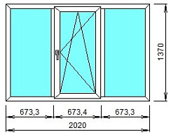 Пластиковое окно REHAU Grazio трехстворчатое 70/5 ROTO-NT